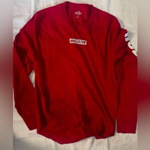 Mens Size Medium Hollister Long Sleeve Shirt, Red, Like New